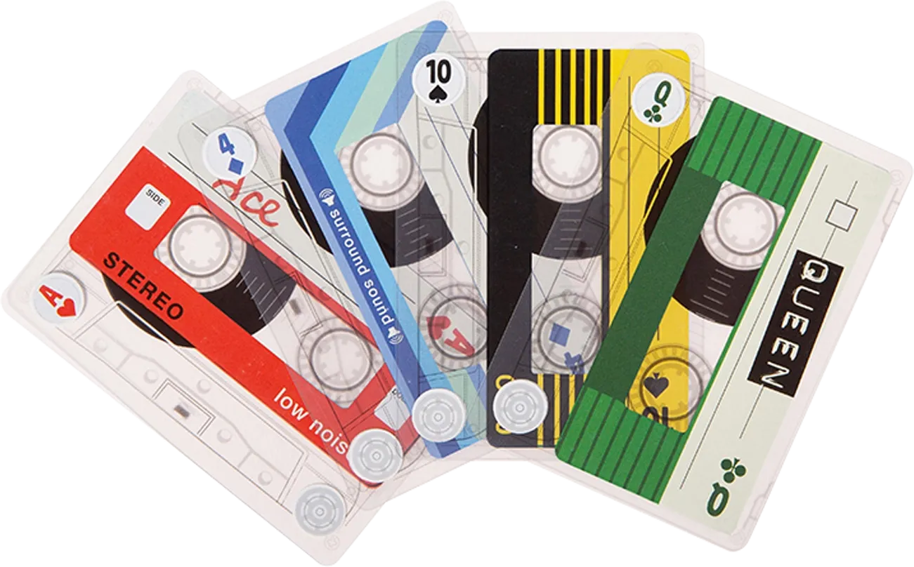 Tarjetas de juego con diseño de casetes